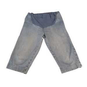 In Due Time Maternity Denim Capri Pants Women Comfort Panel Elastic Waist Siz 16
